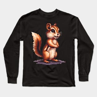 Chipmunk in Pixel Form Long Sleeve T-Shirt